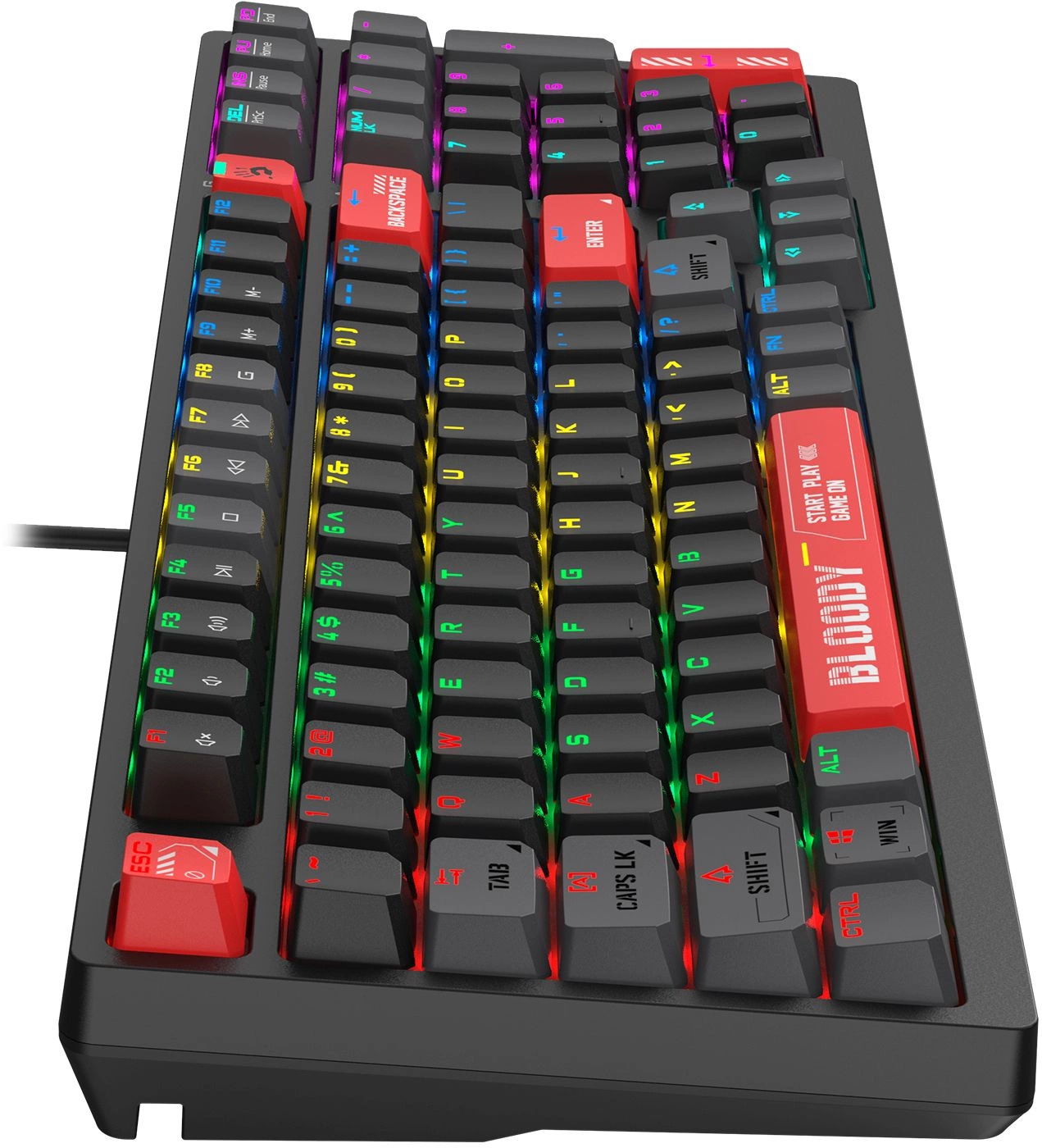 Клавиатура A4Tech S98 механическая красный/красный USB for gamer LED (S98 RED) кабель 1.8м