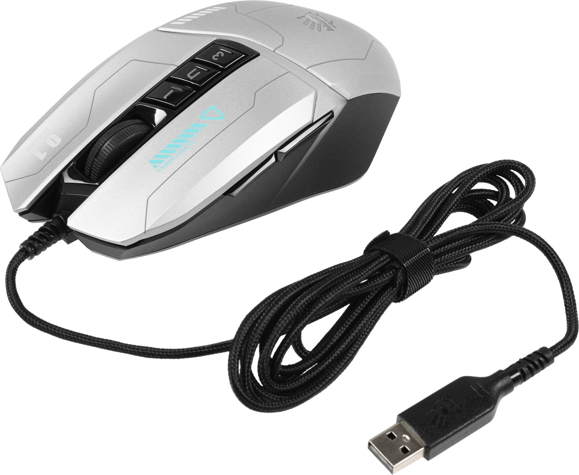 Мышь A4Tech Bloody W60 Max Gun серый/черный оптическая 10000dpi USB 10but