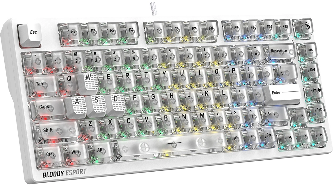 Клавиатура A4Tech MS76 белый USB Multimedia for gamer LED