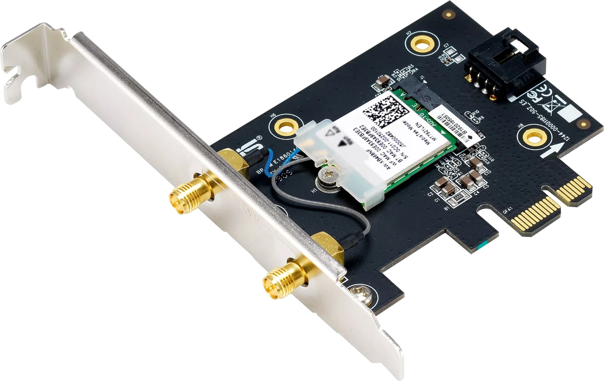 Сетевой адаптер Wi-Fi + Bluetooth Asus PCE-BE6500 BE6500 PCI Express (ант.внеш.съем) 2ант.