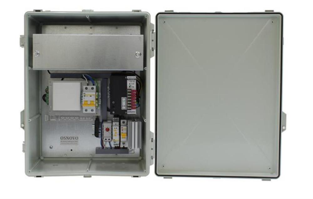 SW-80402-WMU(port 90W) - Уличный Web-управляемый PoE коммутатор OSNOVO на 6 портов с термостабилизацией и резервным питанием (АКБ - 7Ач). Порты: 4 x GE (10/100/1000Base-T) с PoE (до 90W) + 2 x GE SFP (1000Base-X). Суммарный бюджет PoE до 240W. В комплекте