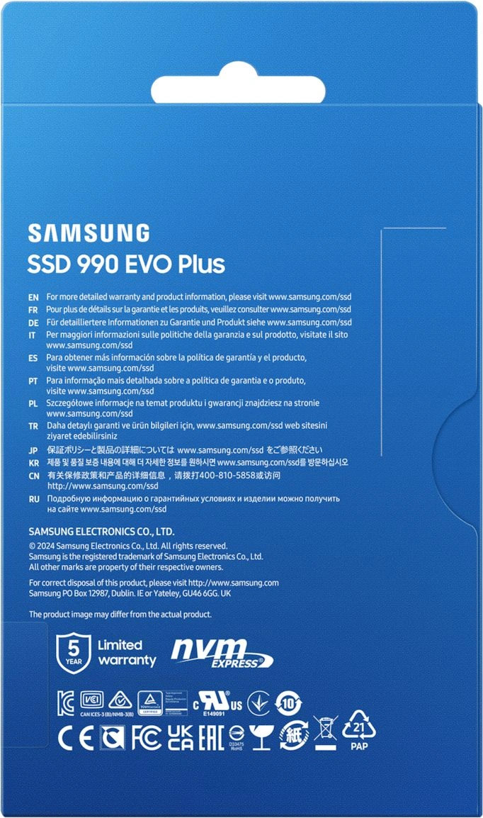 Накопитель SSD Samsung PCIe 4.0 x4 1TB MZ-V9S1T0B/AM 990 Evo Plus M.2 2280