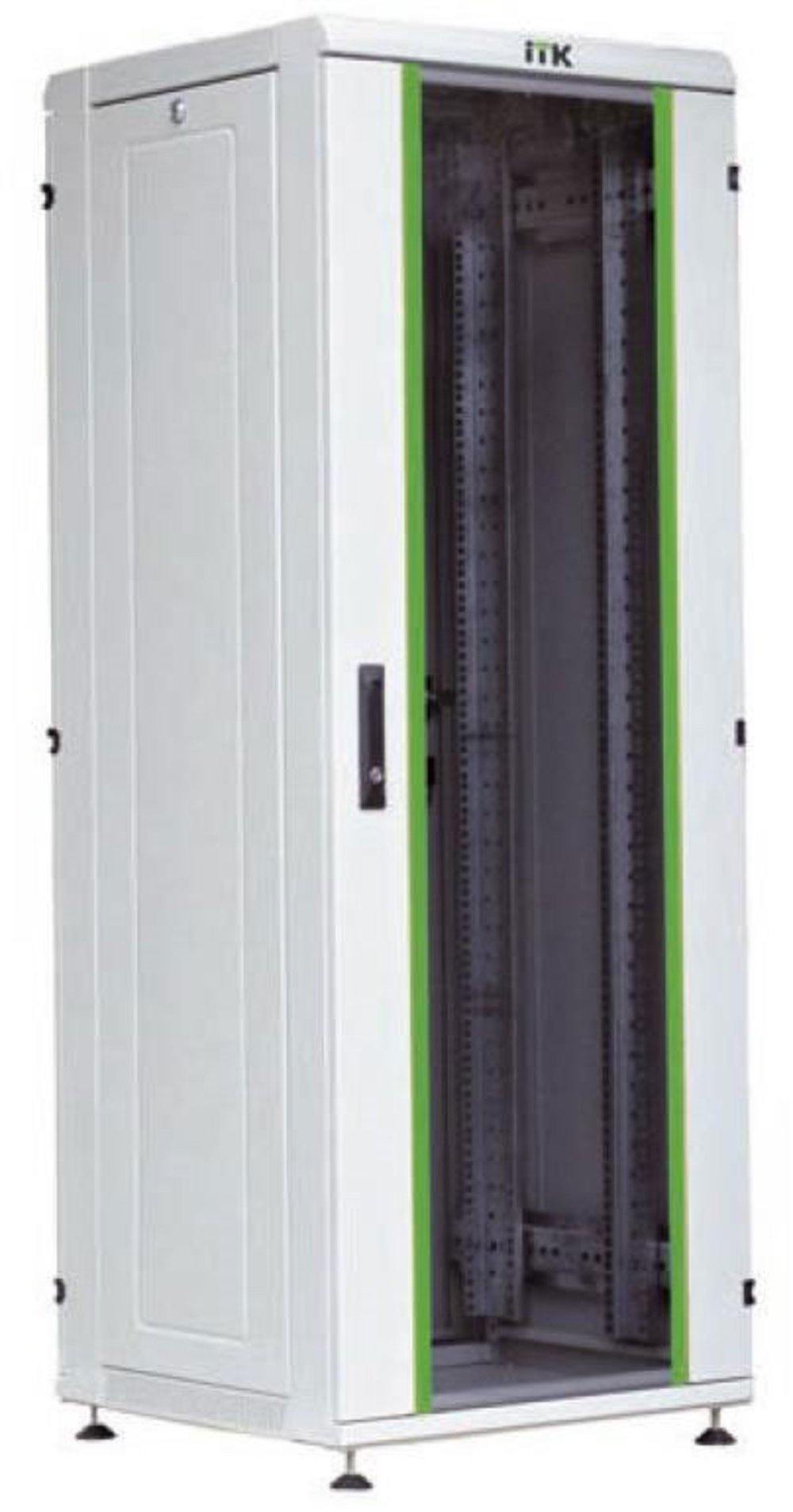 LN35-47U68-G - Шкаф напольный 19", напольный, 47U, полезная глубина 700 мм, 2270x600х800 мм. Передняя дверь стекло, задняя дверь – глухая металлическая панель. Ручка с замком. Цвет серый