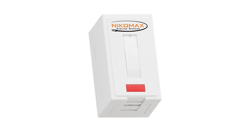 NMC-WO1UD2-FT-ST-WT - Настенная розетка NIKOMAX неэкранированная, кат.5e, 1 порт, на модулях серии FT.