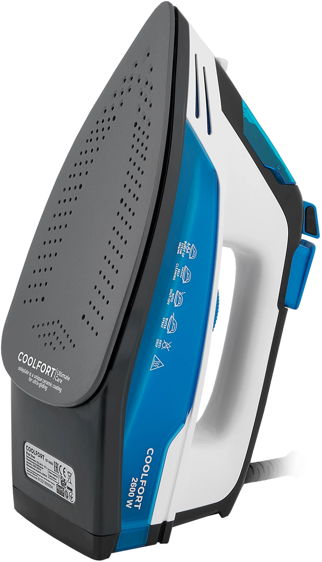 Утюг Coolfort CF-3400 2600Вт синий/белый