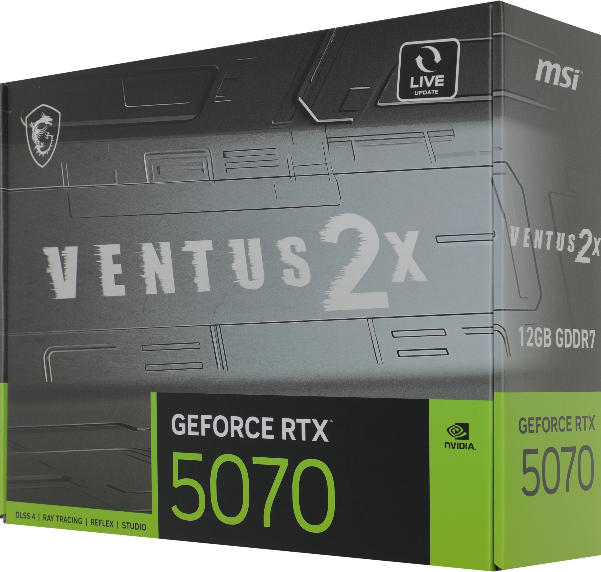 Видеокарта MSI PCI-E 5.0 RTX 5070 12G VENTUS 2X NVIDIA GeForce RTX 5070 12Gb 192bit GDDR7 2512/28000 HDMIx1 DPx3 HDCP Ret