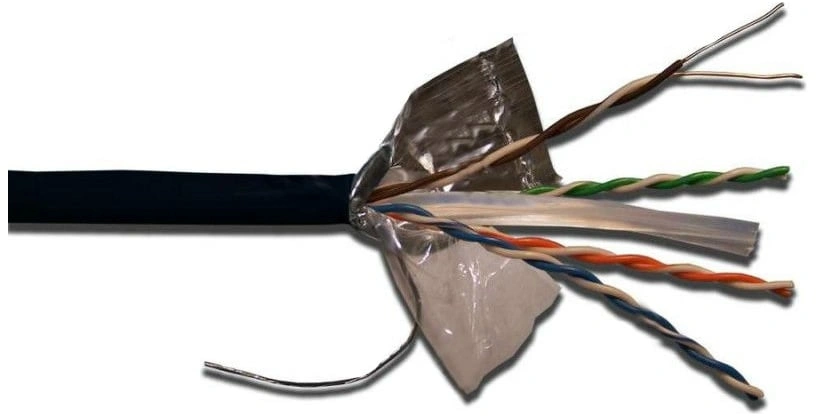 Кабель информационный Lanmaster LAN-6EFTP-WP-OUT кат.6 FTP 4 пары 24AWG PE внешний 305м черный
