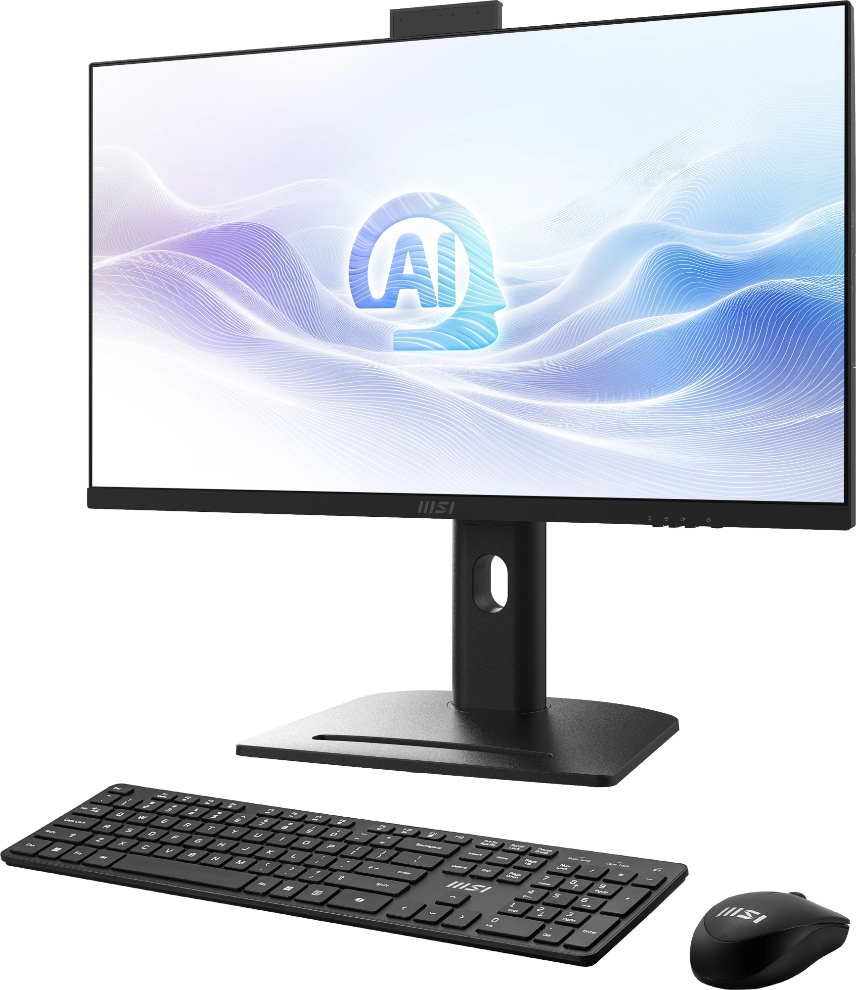 Моноблок MSI Modern AM273QP AI 1UM-088XRU 27" WQHD Core Ultra 7 155H (1.4) 32Gb SSD1Tb Graphics CR без ОС 2.5xGbitEth WiFi BT 150W клавиатура мышь Cam черный 2560x1440