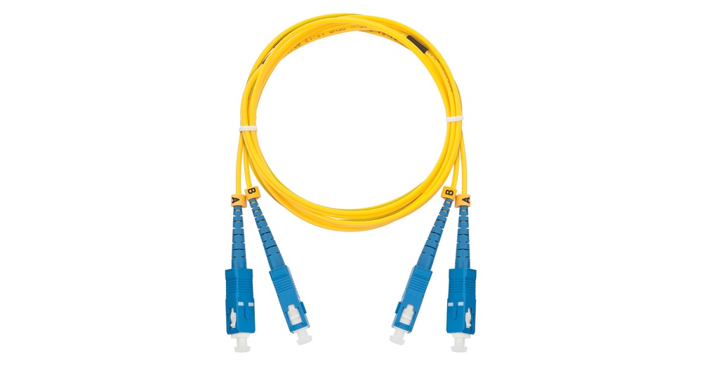 NMF-PC2S2C2-SCU-SCU-003 - Шнур NIKOMAX волоконно-оптический, соединительный, одномодовый 9/125мкм, стандарта OS2, SC/UPC-SC/UPC, двойной, LSZH нг(A)-HFLTx, 2мм, желтый, 3м