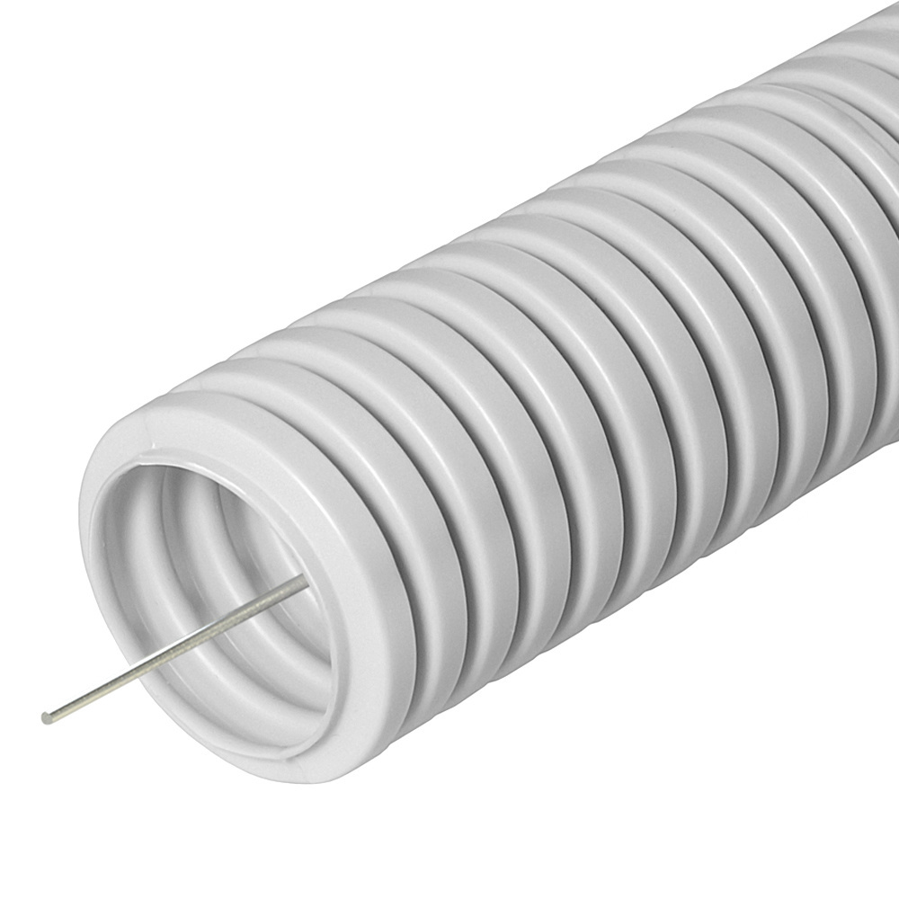 Cabeus FCPL-20-PVC-100-1-GY - Труба ПВХ гибкая гофр. д.20мм, лёгкая с протяжкой, 100м, цвет серый