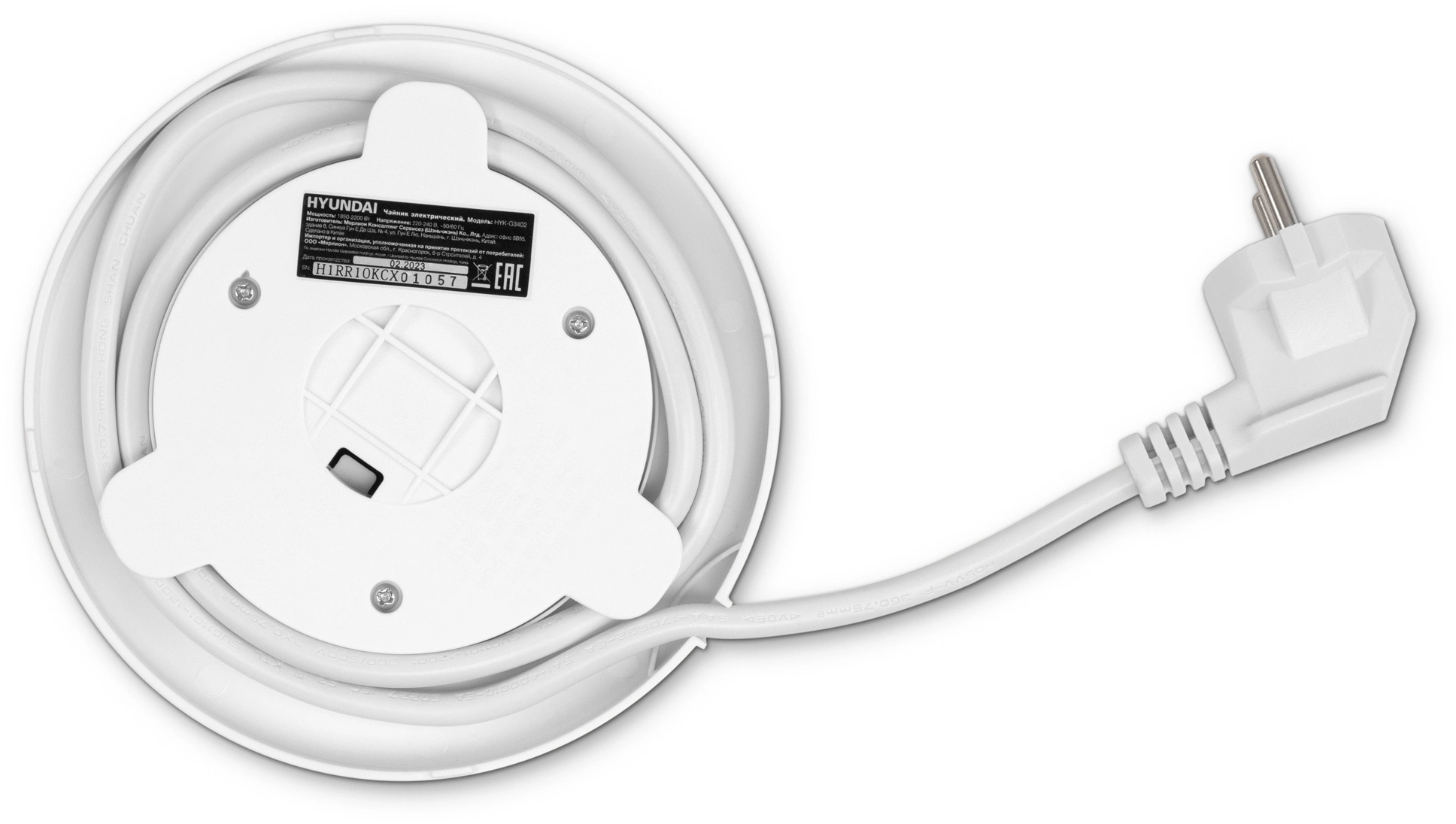 Чайник электрический Domfy DSW-EK304 1.6л. 2200Вт белый корпус: стекло/пластик