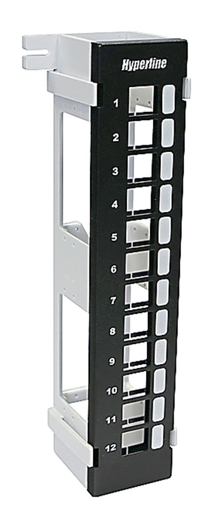 Hyperline PPWBL-12 Модульная настенная патч-панель на 12 портов, для модулей Keystone Jack, с подставкой