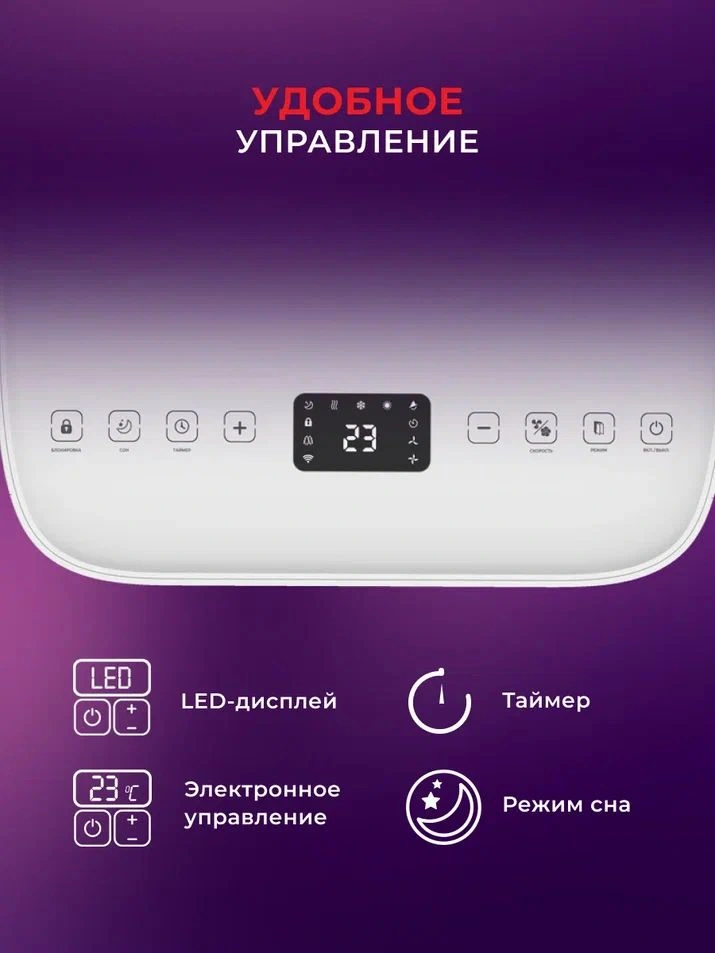 Кондиционер мобильный Royal Clima Magnate RM-MT22CH-E белый площ.15м2