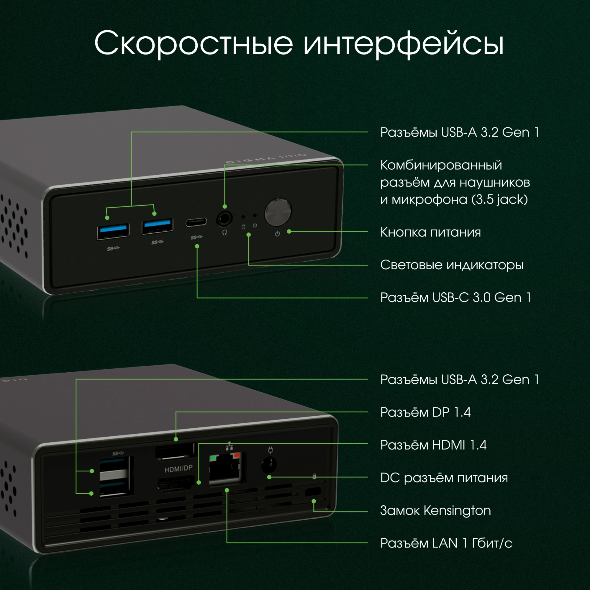 Неттоп Digma Pro Minimax U1 i5 1235U (1.3) 8Gb SSD256Gb Iris Xe Windows 11 Pro GbitEth WiFi BT 60W темно-серый/черный (DPP5-8CXW02)