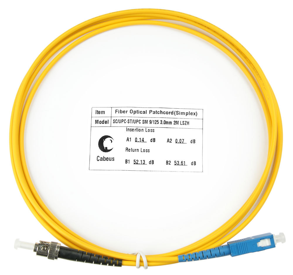 Cabeus FOP(s)-9-SC-ST-2m - Шнур оптический simplex SC-ST 9/125 sm 2м LSZH