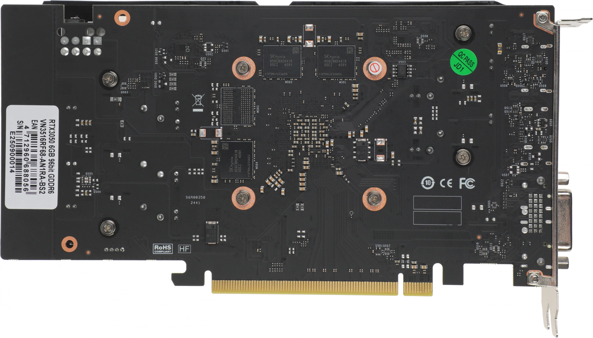 Видеокарта Biostar PCI-E 4.0 RTX3050-6G NVIDIA GeForce RTX 3050 6Gb 96bit GDDR6 1042/14000 DVIx1 HDMIx1 DPx1 HDCP Ret