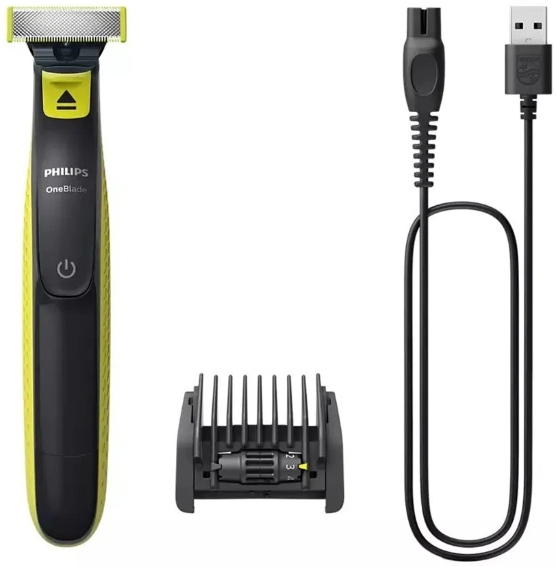 Бритва сетчатая Philips OneBlade QP2724/20 реж.эл.:1 питан.:аккум. черный/зеленый