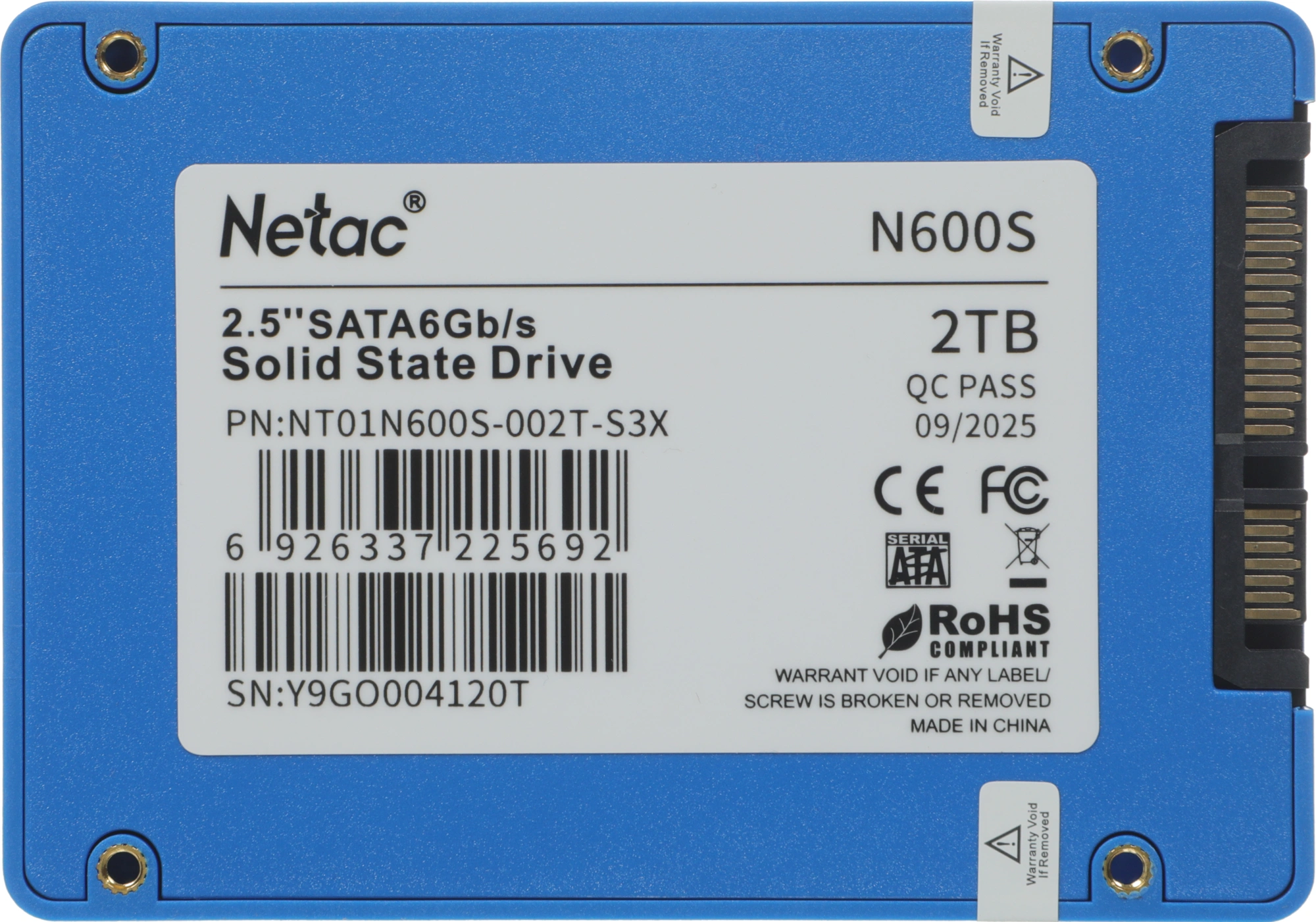 Накопитель SSD Netac SATA-III 2TB NT01N600S-002T-S3X N600S 2.5"