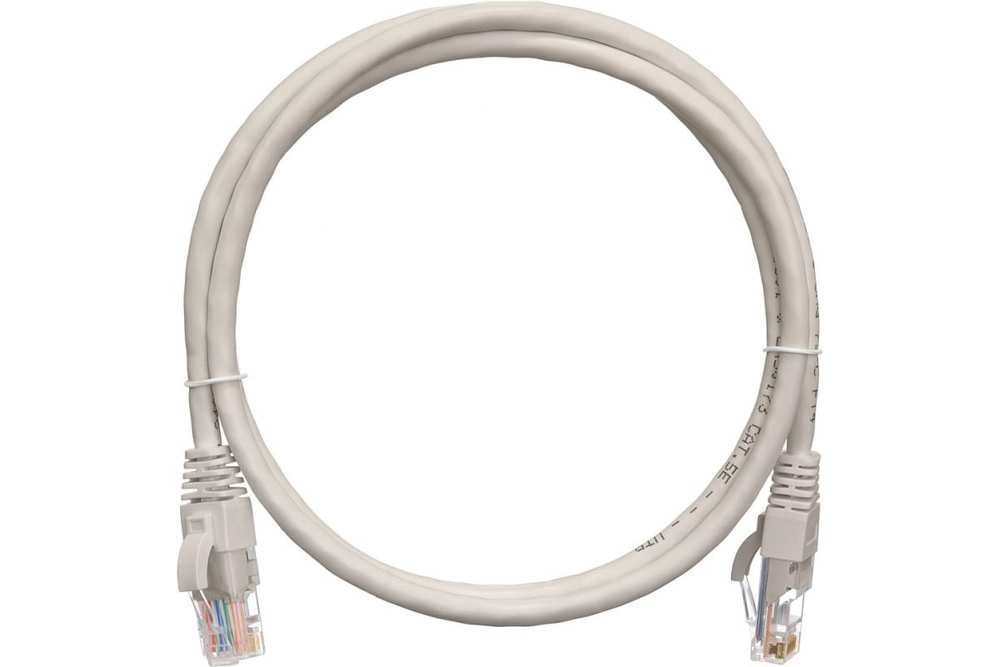 EC-PC4UD55B-BC-LSZH-015-GY-10 - Коммутационный шнур NETLAN U/UTP 4 пары, Кат.5е (Класс D), 100МГц, 2хRJ45/8P8C, T568B, заливной, многожильный, BC (чистая медь), LSZH нг(B)-HF, серый, 1,5м, уп-ка 10шт.