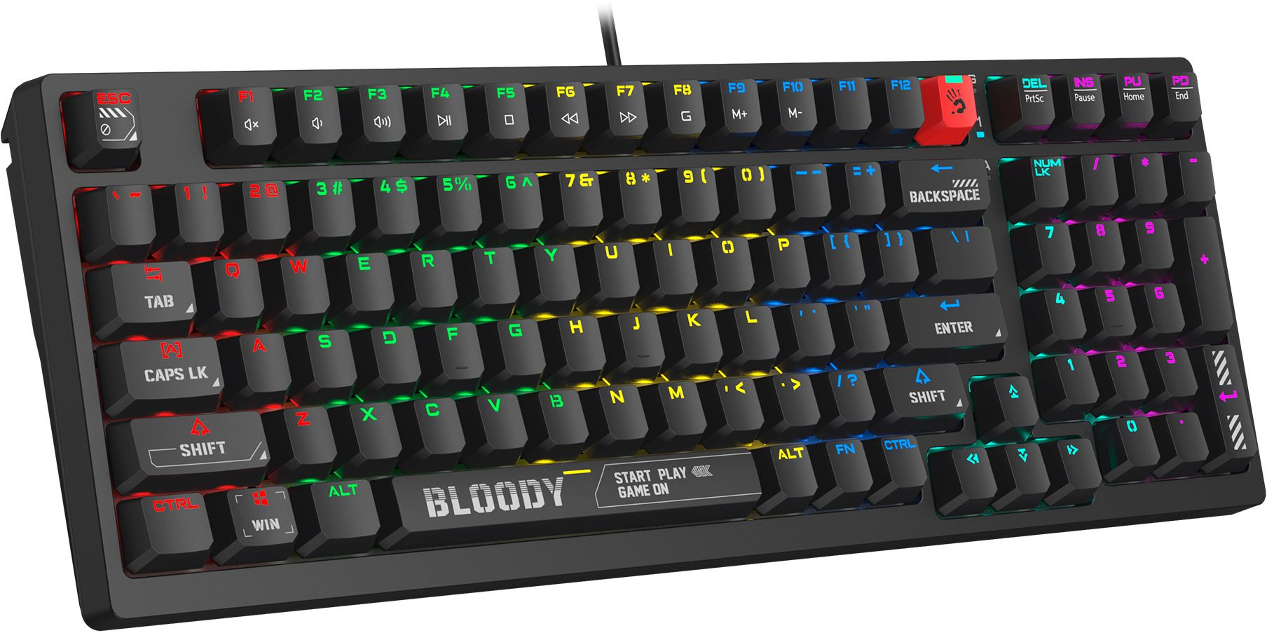 Клавиатура A4Tech S98 механическая черный USB for gamer LED (S98 BLACK) кабель 1.8м