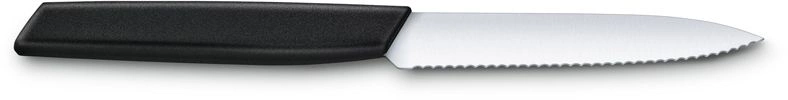Нож кухонный Victorinox Swiss Modern (6.9003.10W) стальной универсальный лезв.100мм серрейт. заточка черный