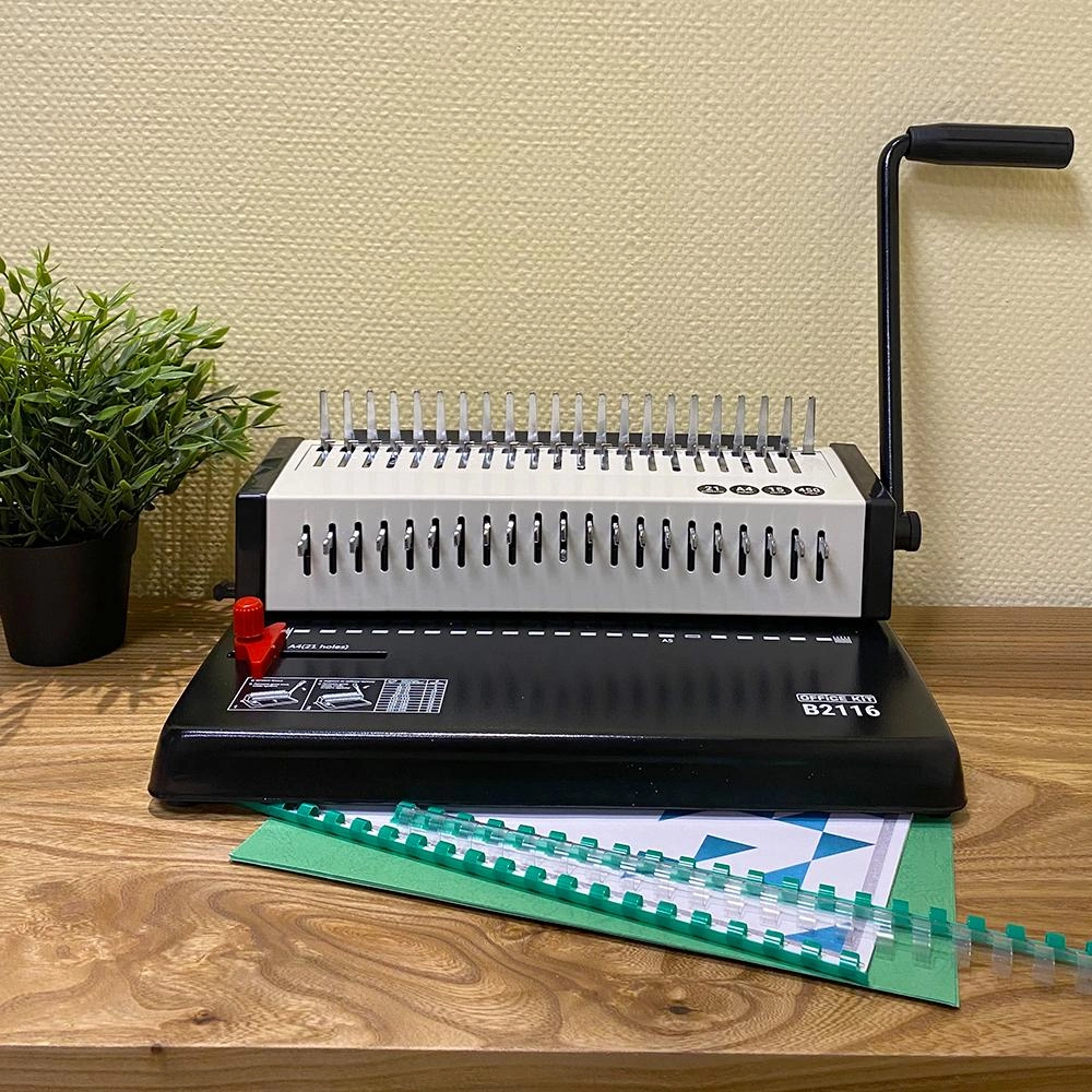 Переплетчик Office Kit B2116 A4/перф.13л.сшив/макс.450л./пластик.пруж. (4.5-45мм)