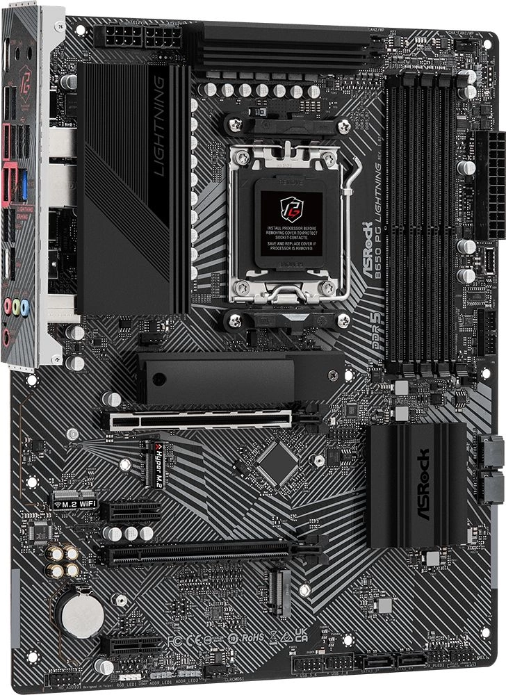 Материнская плата Asrock B650 PG LIGHTNING Socket AM5 AMD B650 4xDDR5 ATX AC`97 8ch(7.1) 2.5Gg RAID+HDMI
