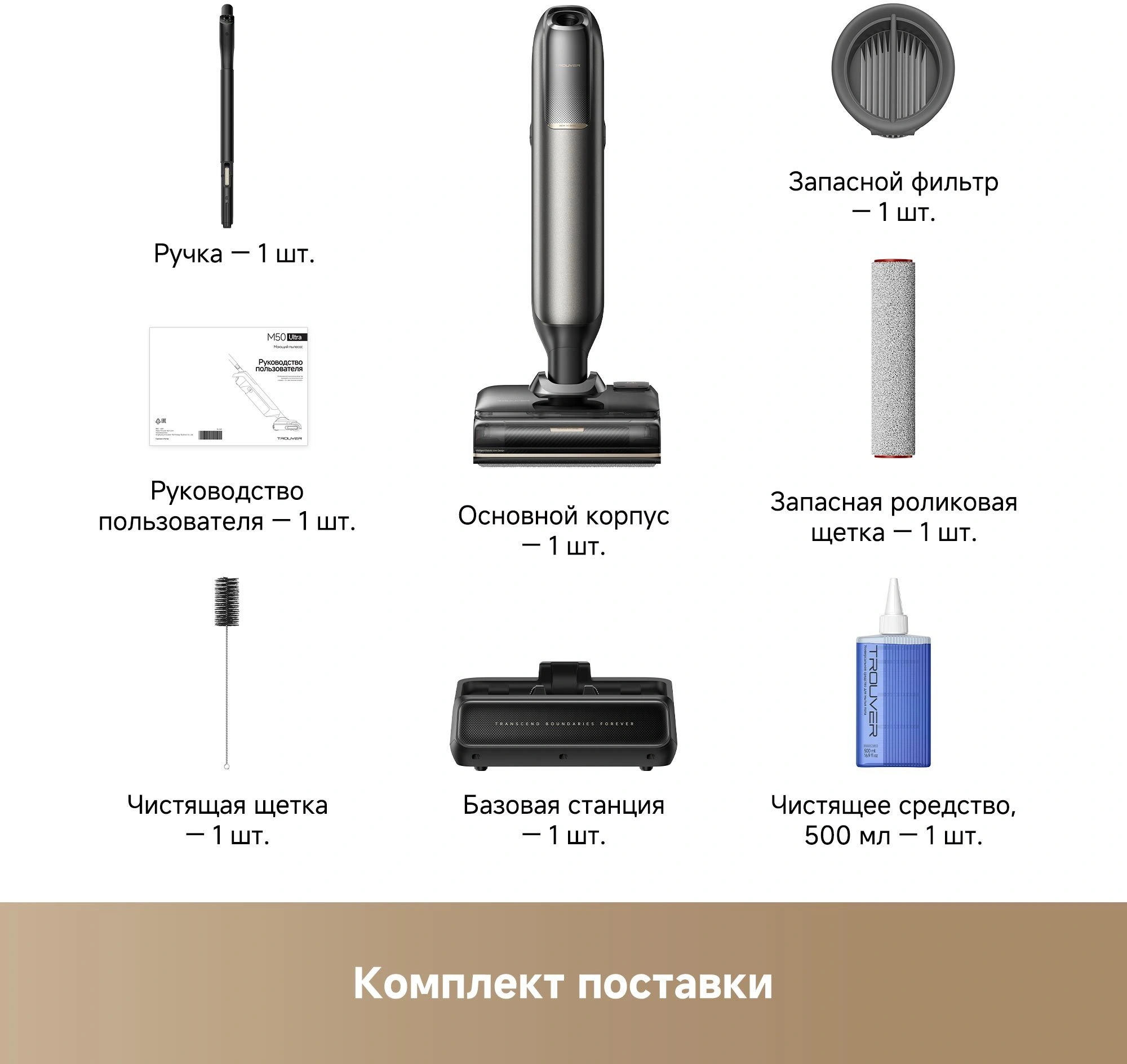Пылесос моющий Trouver M50 Ultra 450Вт черный