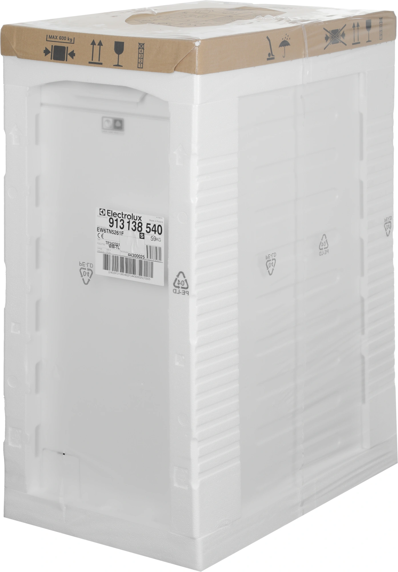 Стиральная машина Electrolux EW6TN5261F пан.англ. класс: D загр.вертикальная макс.:6кг белый