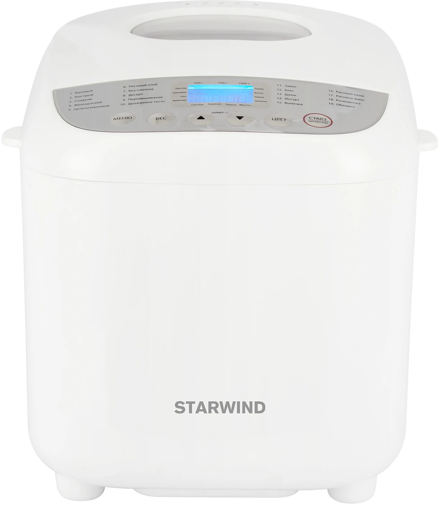 Хлебопечь Starwind SBM2085 600Вт белый/серебристый