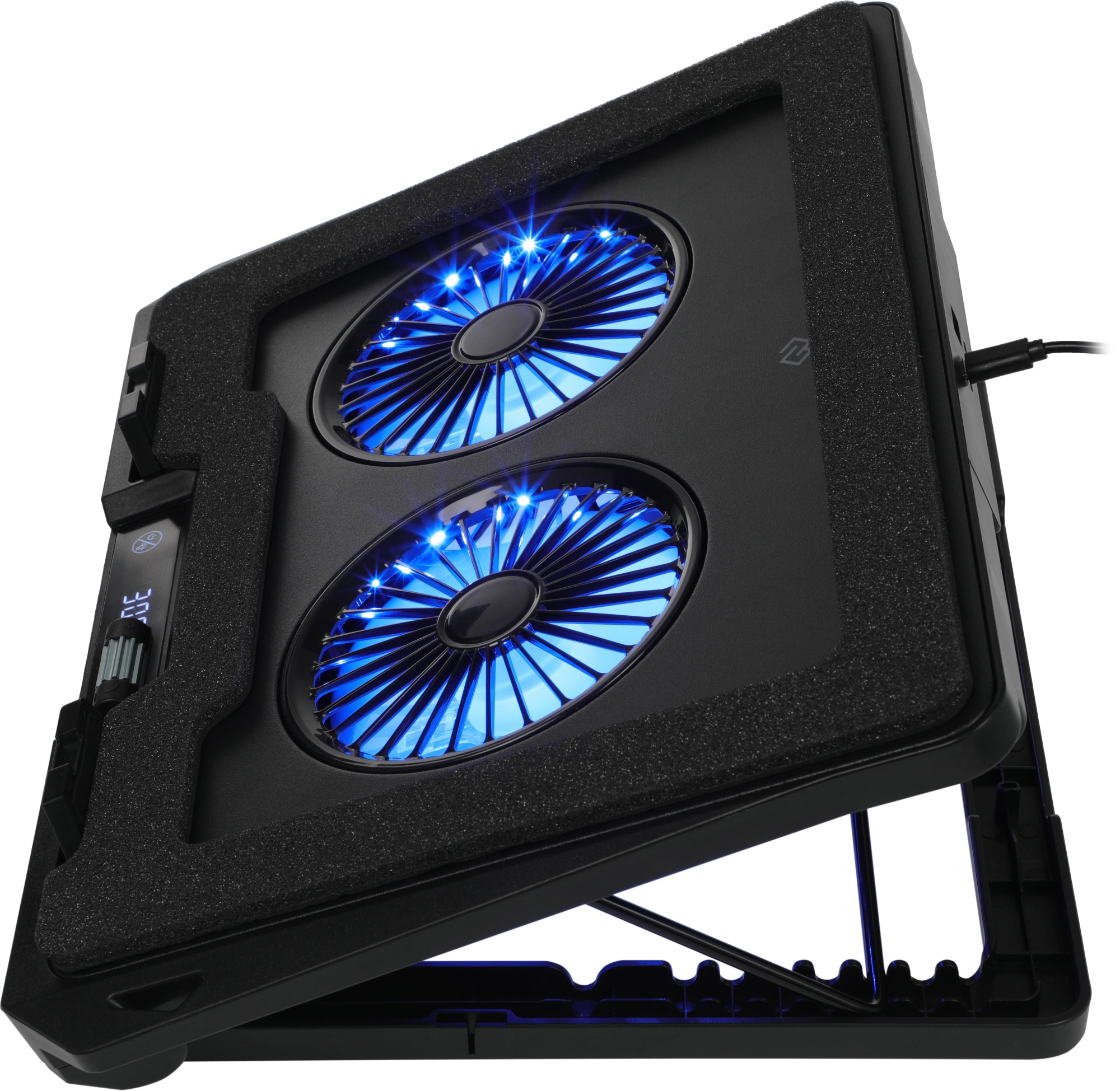 Подставка для ноутбука Digma D-NCP170-2x110RGB 18" 400x288x45мм 52дБ 2xUSB 2x 110ммFAN 1250г Fan-control металл/пластик черный