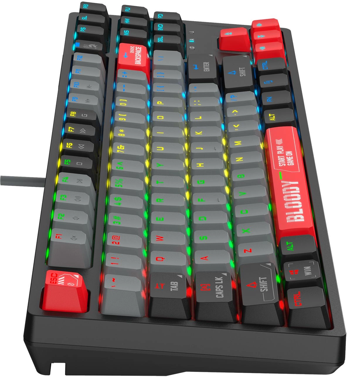 Клавиатура A4Tech S87 Energy механическая черный USB for gamer LED (S87 USB ENERGY RED) кабель 1.8м