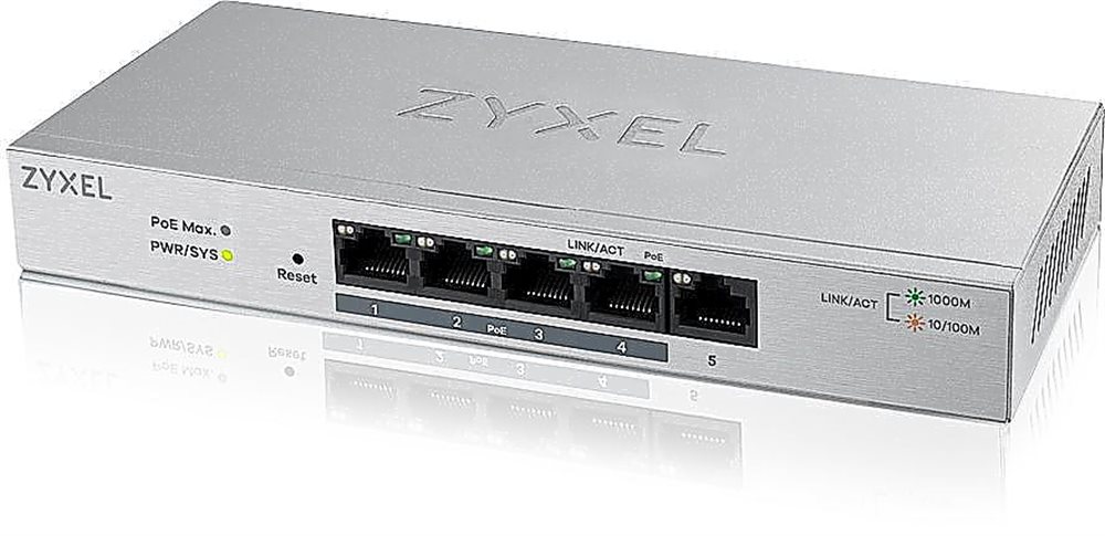 GS1200-8HPV2 - Коммутатор управляемый Zyxel, 8-портовый гигабитный с Web-управлением и PoE