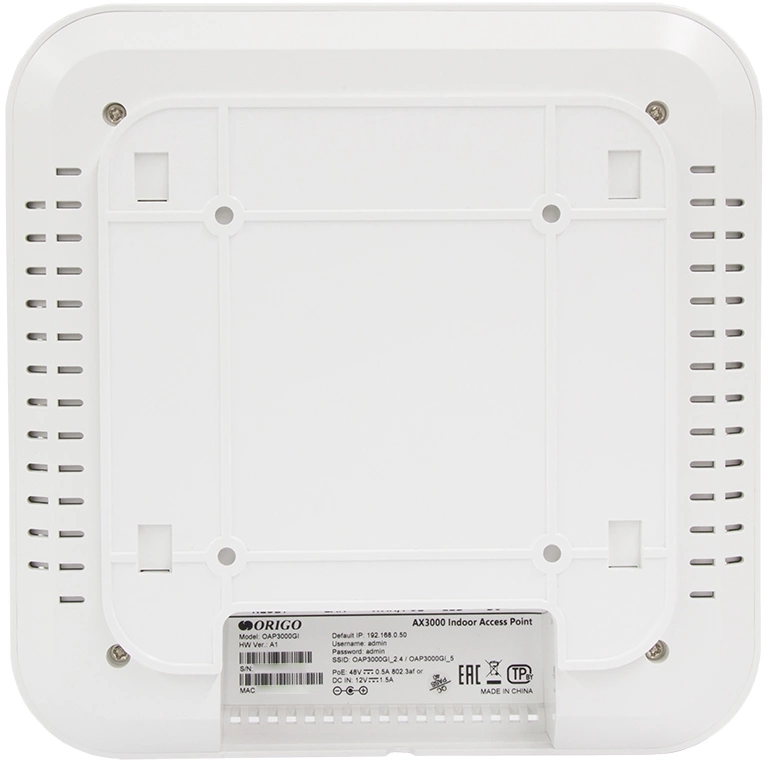Точка доступа Origo OAP3000GI (OAP3000GI/A1A) AX3000 100/1000/2500BASE-T белый