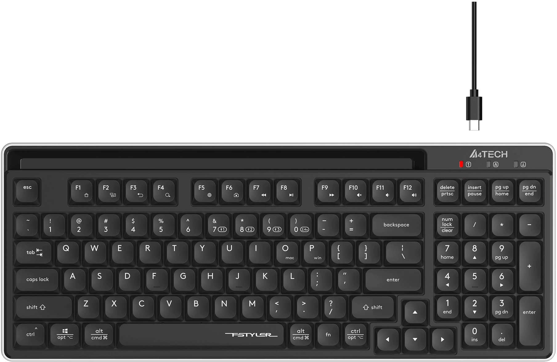 Клавиатура A4Tech FBX70C черный USB беспроводная BT/Radio slim