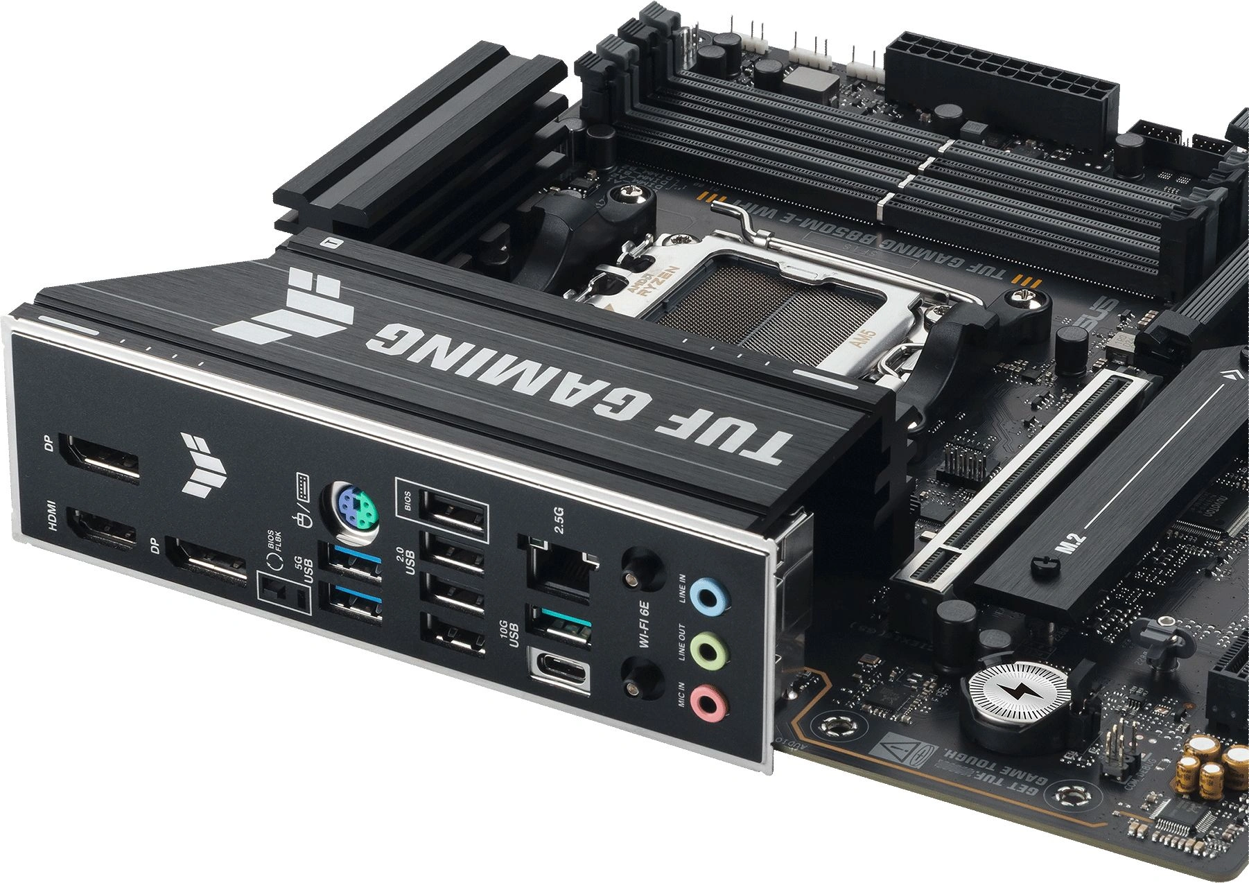 Материнская плата Asus TUF GAMING B850M-E WIFI Socket AM5 AMD B850 4xDDR5 mATX AC`97 8ch(7.1) 2.5Gg RAID+HDMI+DP