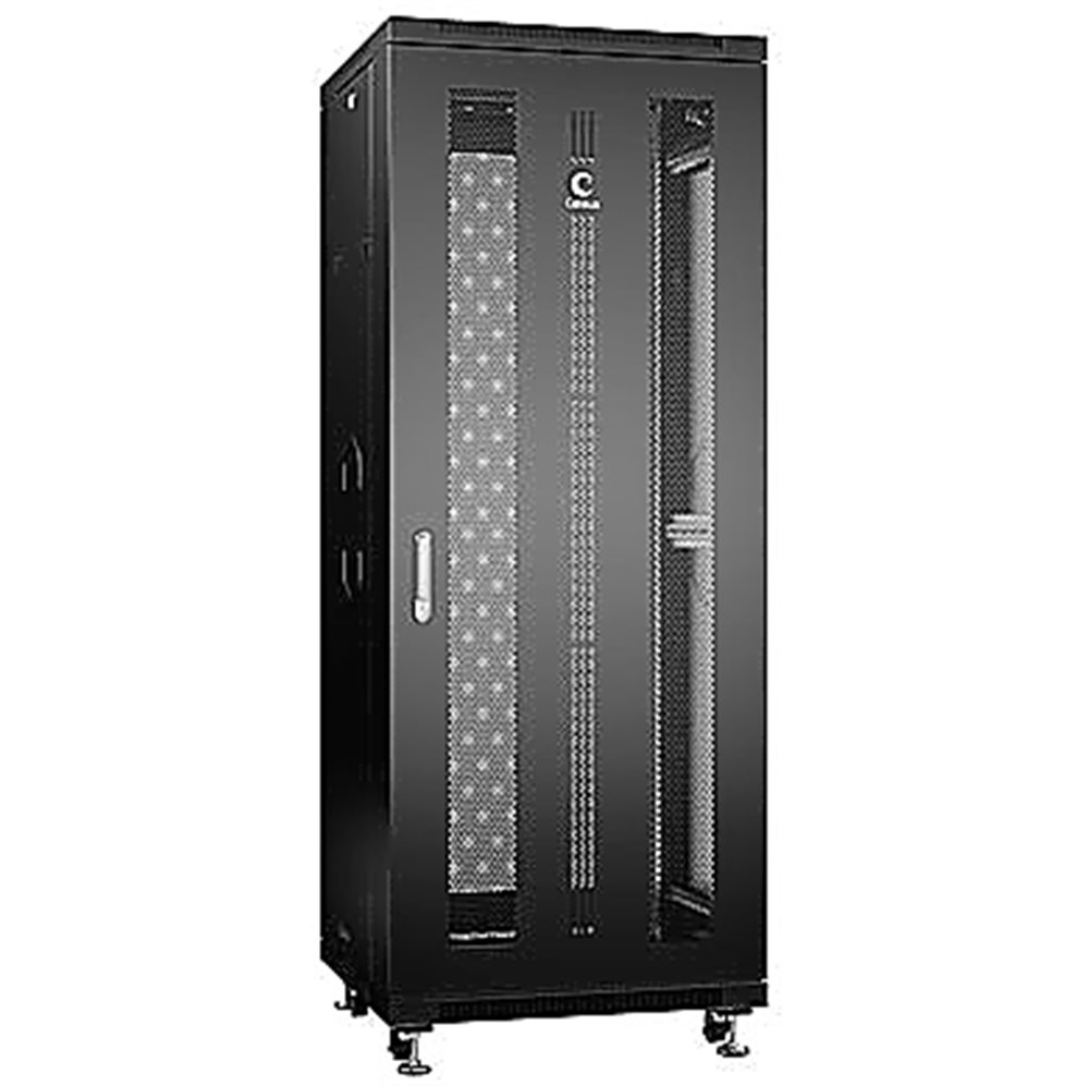 Cabeus ND-05C-32U60/80-BK - Шкаф монтажный телекоммуникационный 19" напольный,  32U 600х800х1610 мм передняя и задняя перфорированные двери, ручка с замком, цвет черный
