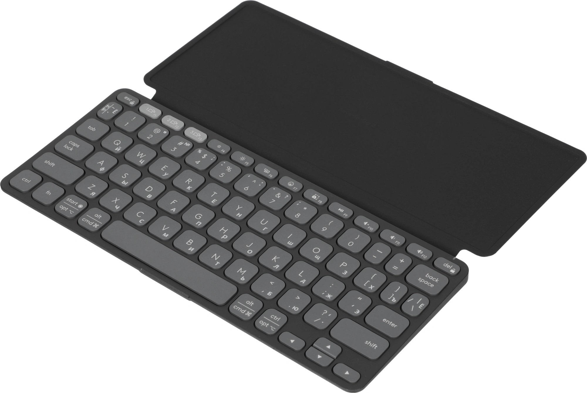 Клавиатура Logitech Keys-To-Go 2 графитовый/черный беспроводная BT slim Multimedia для ноутбука (920-012999)