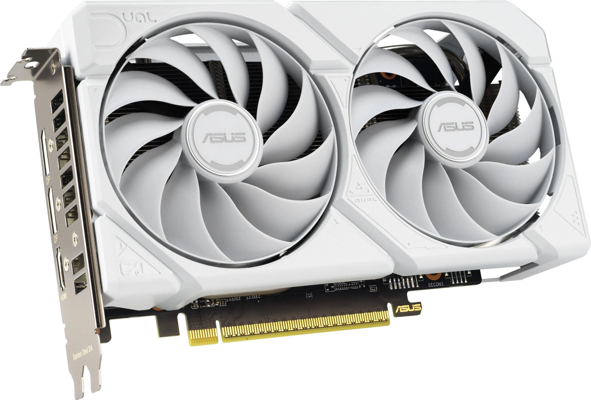 Видеокарта Asus PCI-E 5.0 DUAL-RX9060XT-16G-WHITE AMD Radeon RX 9060XT 16Gb 128bit GDDR6 2620/20000 HDMIx1 DPx2 HDCP Ret