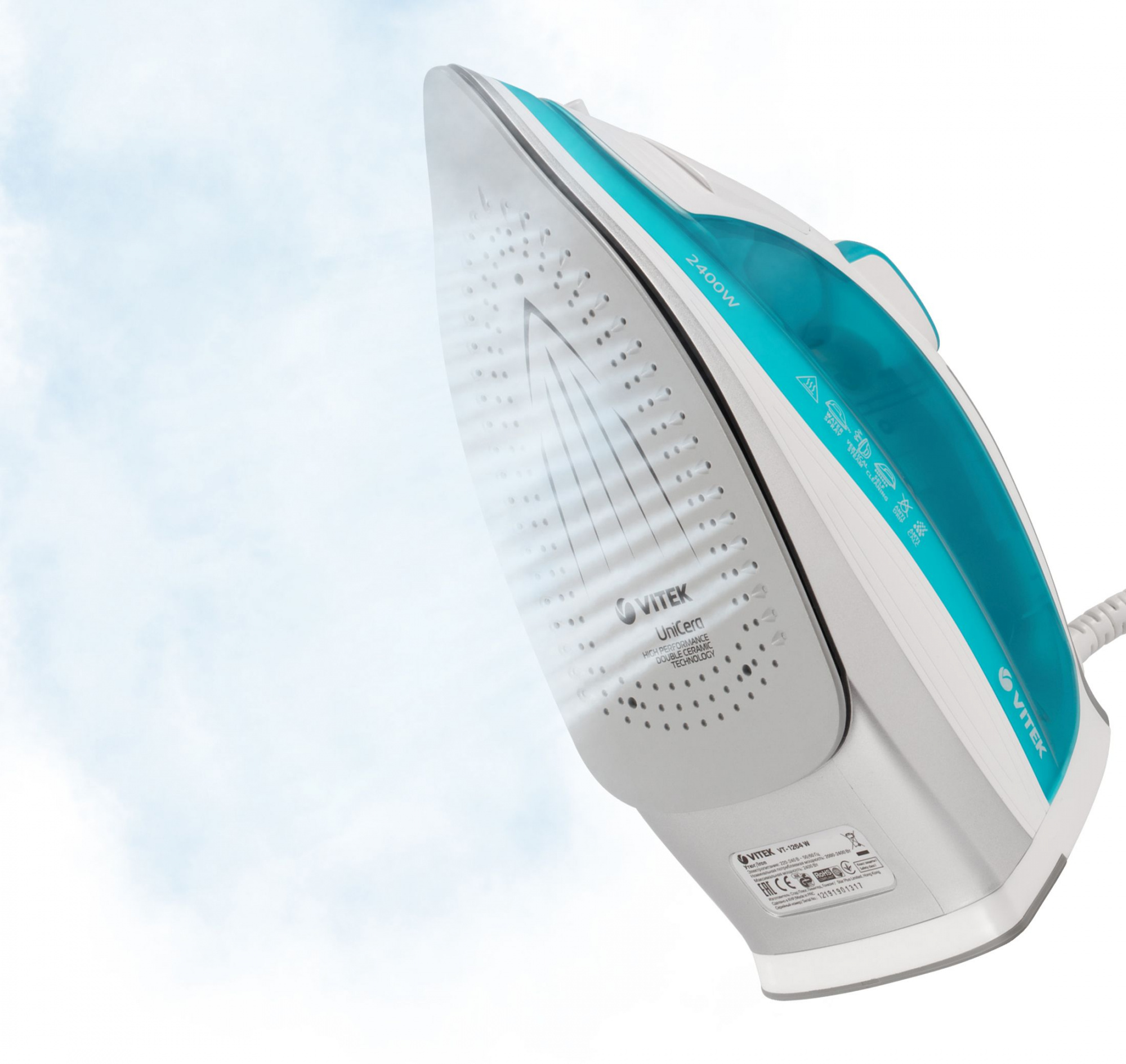 Утюг Vitek 1264-VT-02 2400Вт бирюзовый/белый