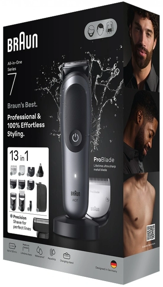 Триммер Braun Series 7 AIO7560 серый (насадок в компл:10шт)