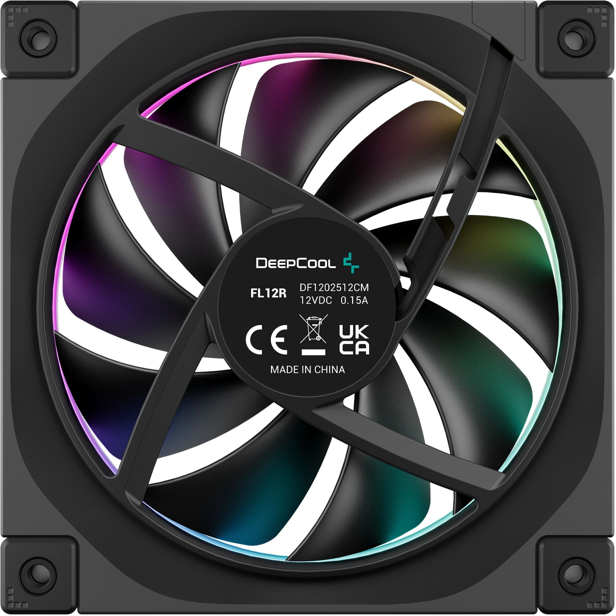 Вентилятор для корпуса Deepcool FL12R Reverse ARGB 120х120x25 черный 4-pin 33.9дБ (R-FL12R-BKAPN1-G) Ret