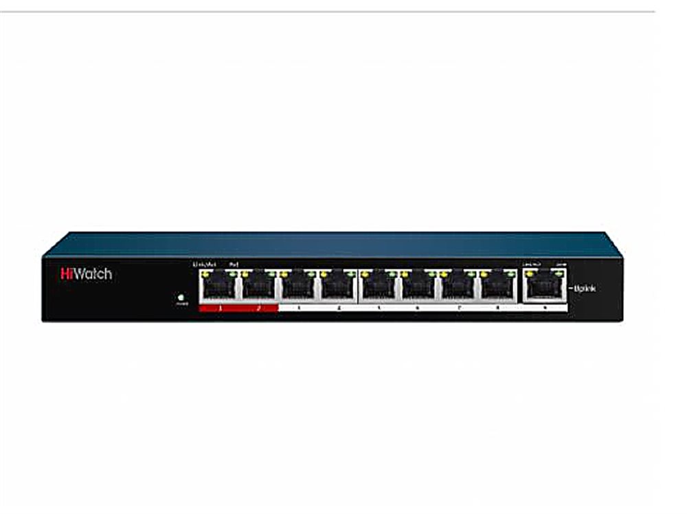 Сетевой неуправляемый коммутатор DS-S908P (B) 8 портов PoE, 2 приоритетных PoE