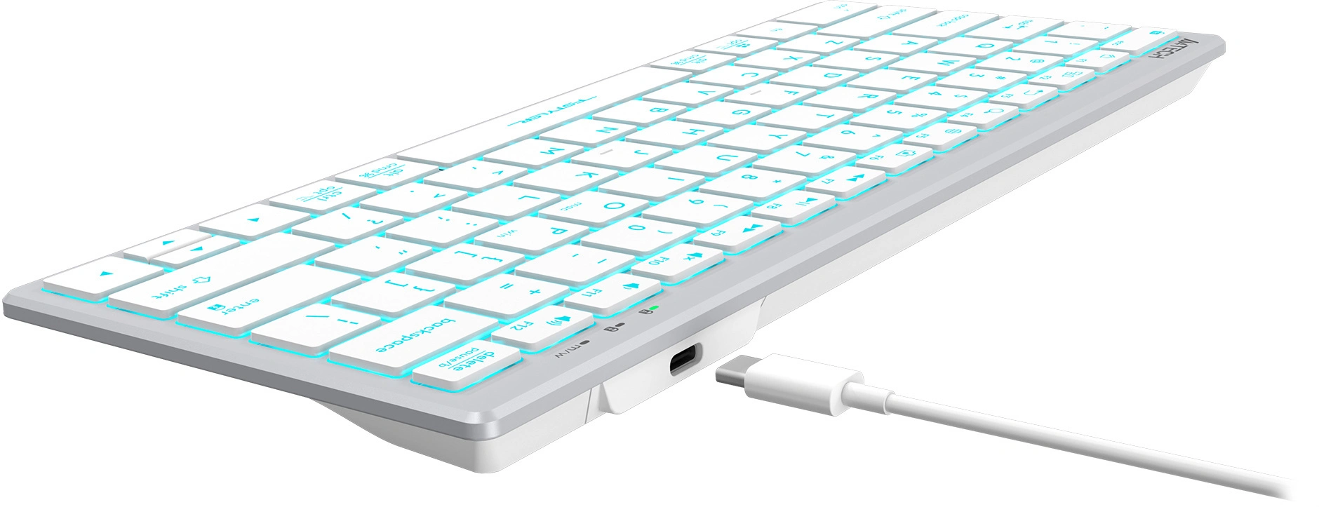 Клавиатура A4Tech FX61 белый USB slim LED (FX61 WHITE) кабель 1.5м