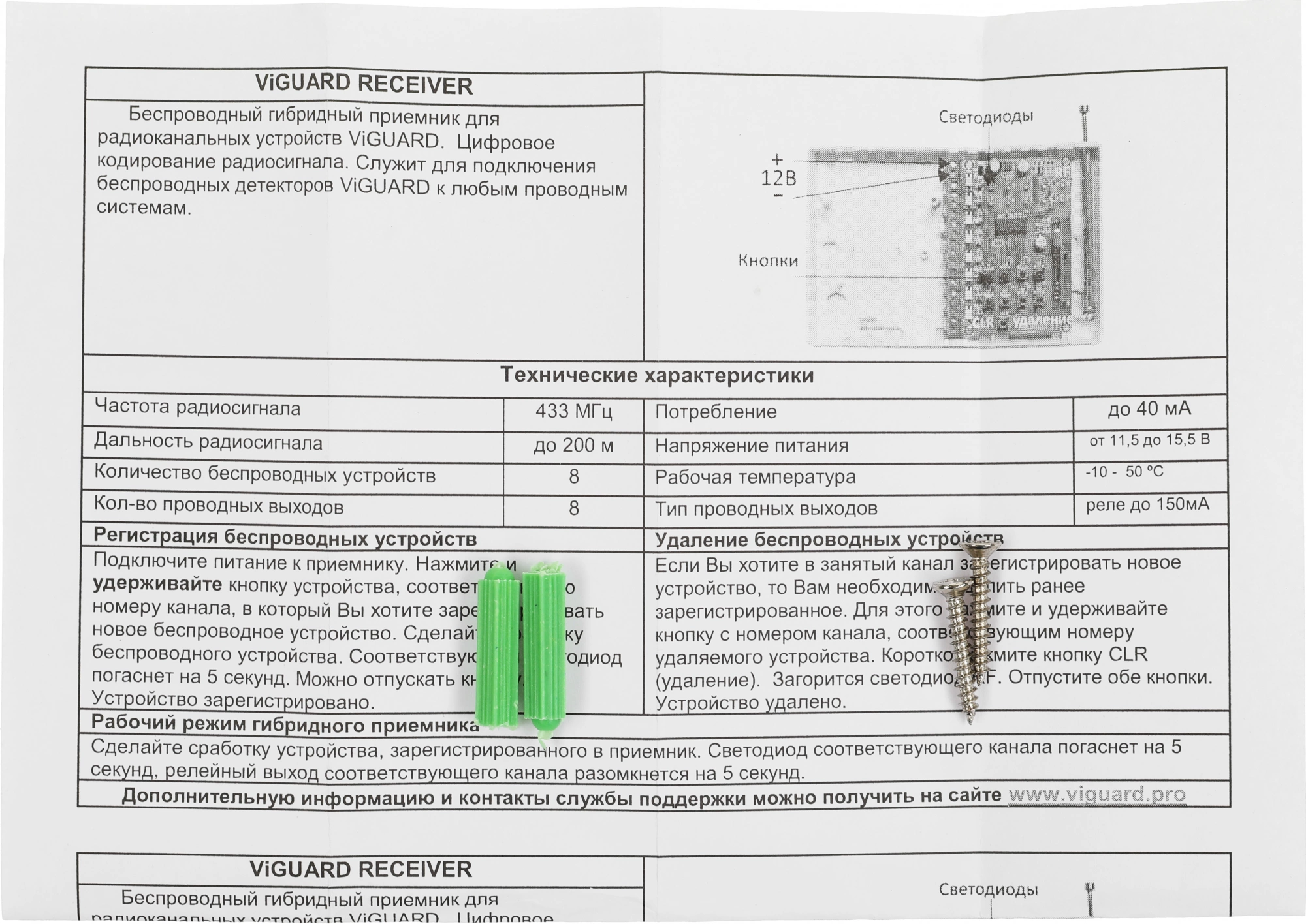 Модуль интеграции Viguard Classic Line Receiver белый