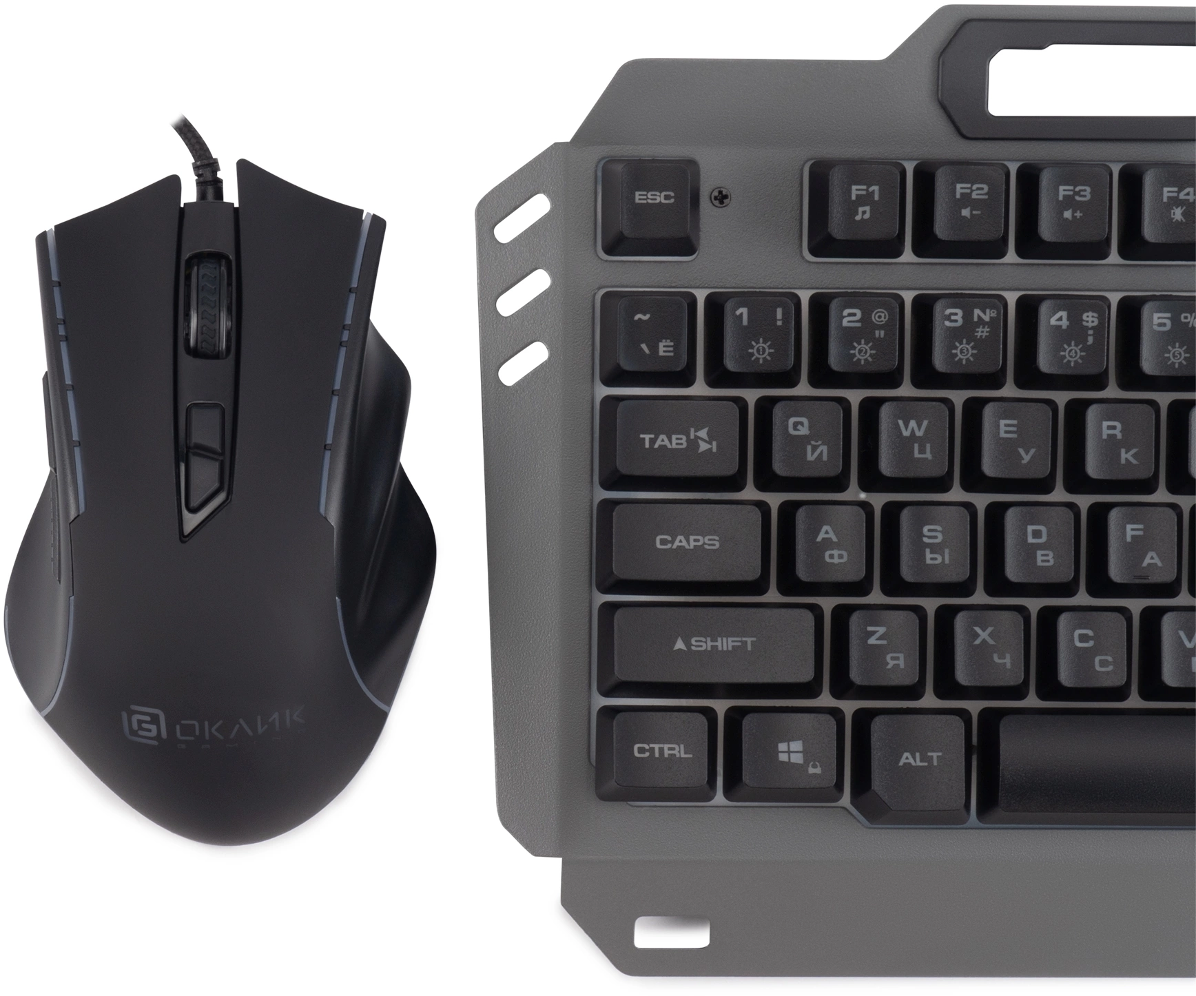 Клавиатура + мышь Оклик 700GMK клав:черный мышь:черный USB Multimedia LED (1533156)