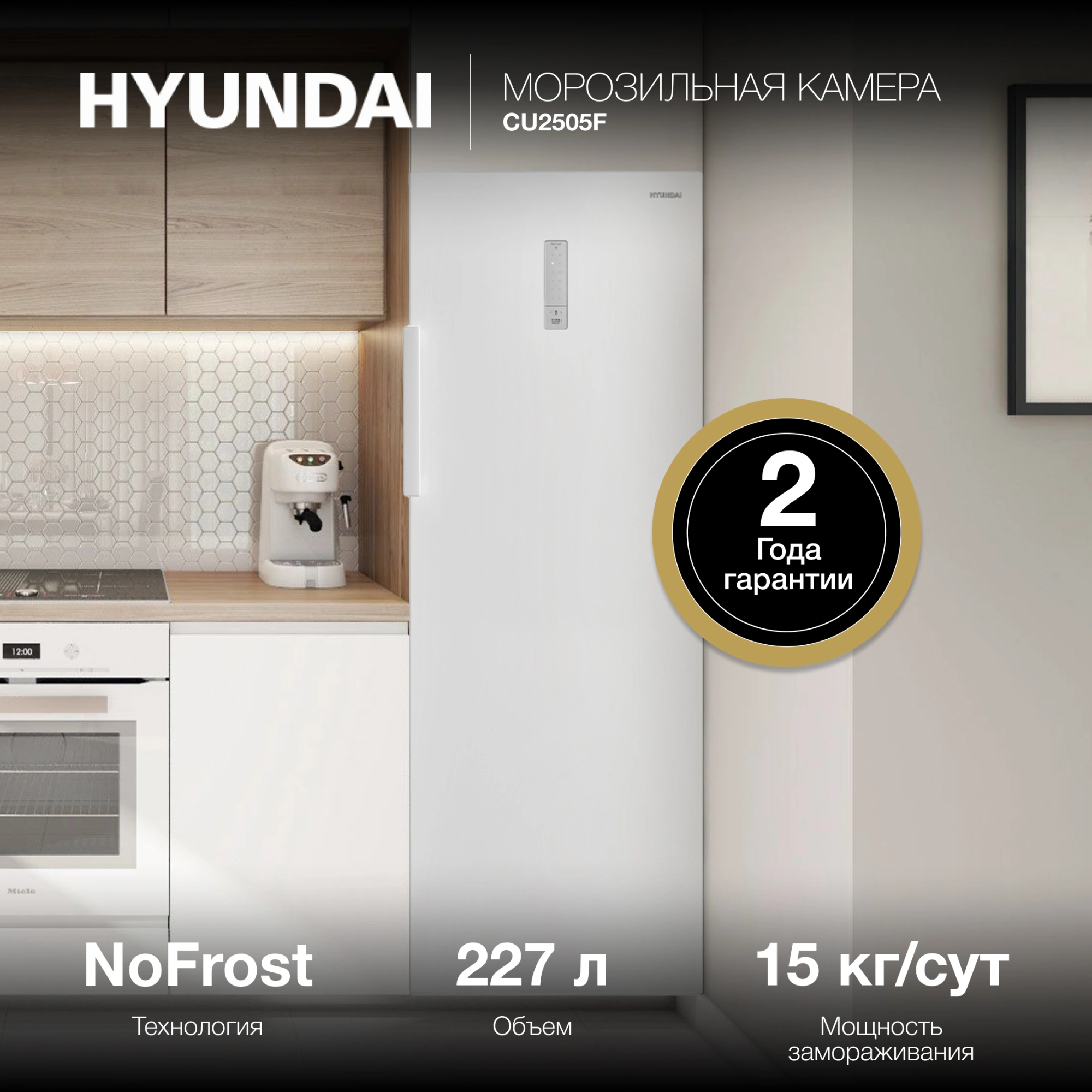 Морозильная камера Hyundai CU2505F белый
