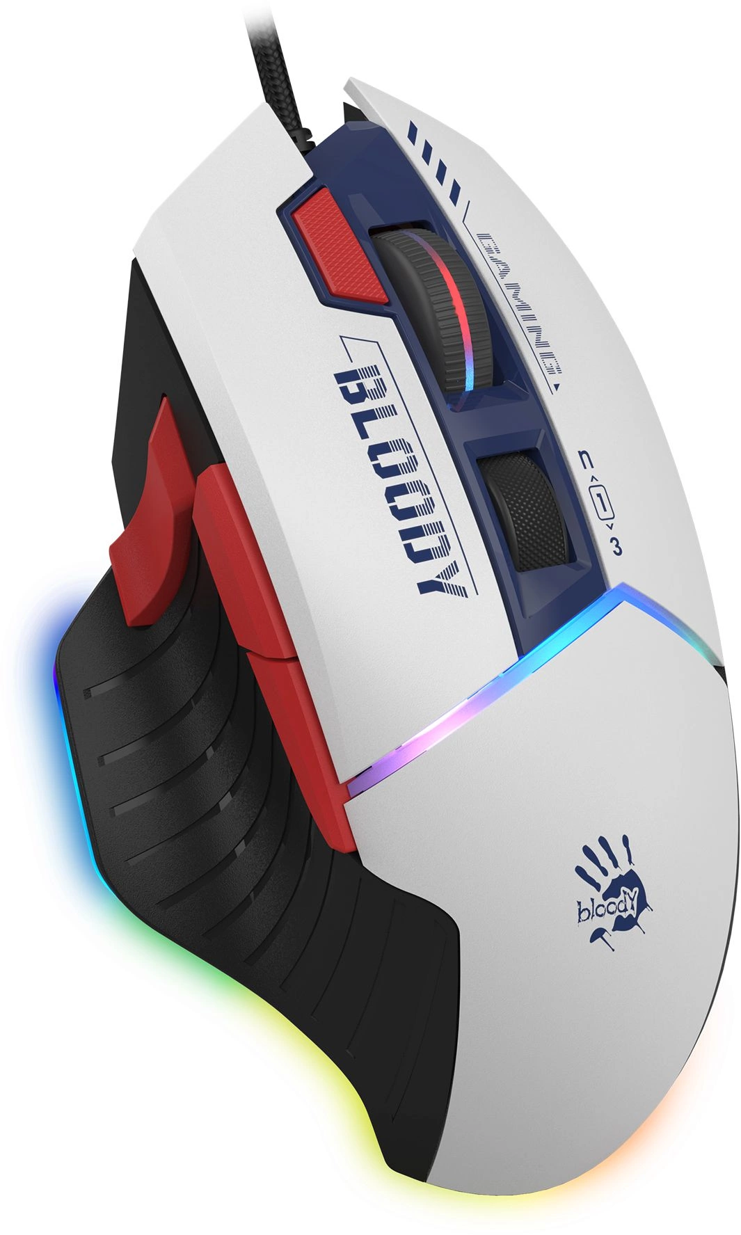 Мышь A4Tech Bloody W95 Max Sports синий/белый оптическая 12000dpi USB 10but (W95 MAX SPORTS NAVY)