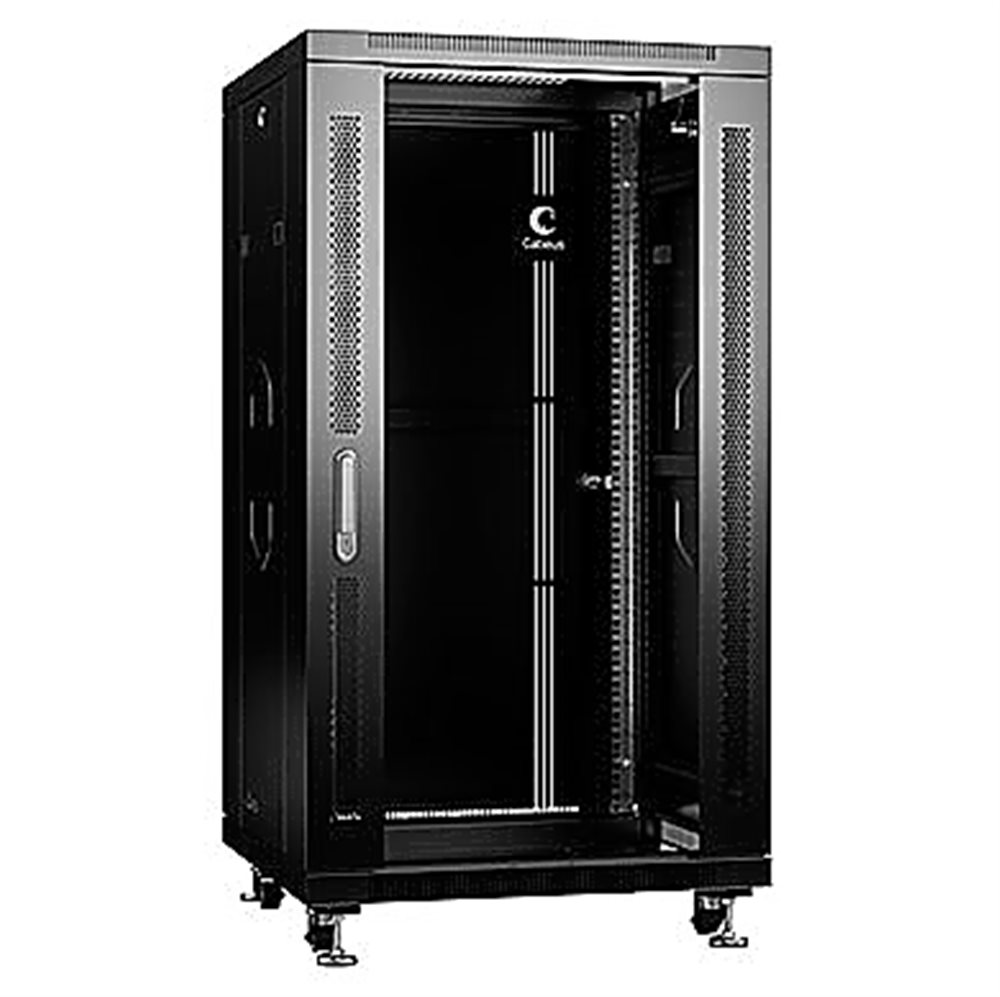 Cabeus SH-05C-22U60/80-BK - Шкаф монтажный телекоммуникационный 19" напольный для распределительного и серверного оборудования 22U 600x800x1166mm (ШхГхВ