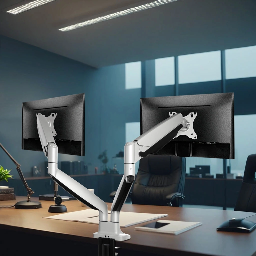 Кронштейн для мониторов ЖК Kromax OFFICE-22 серебристый 17"-35" макс.15кг настольный поворот и наклон